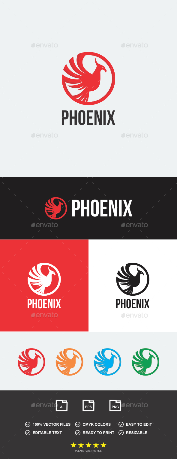 Phoenix Logo Template by redwolf85 | GraphicRiver